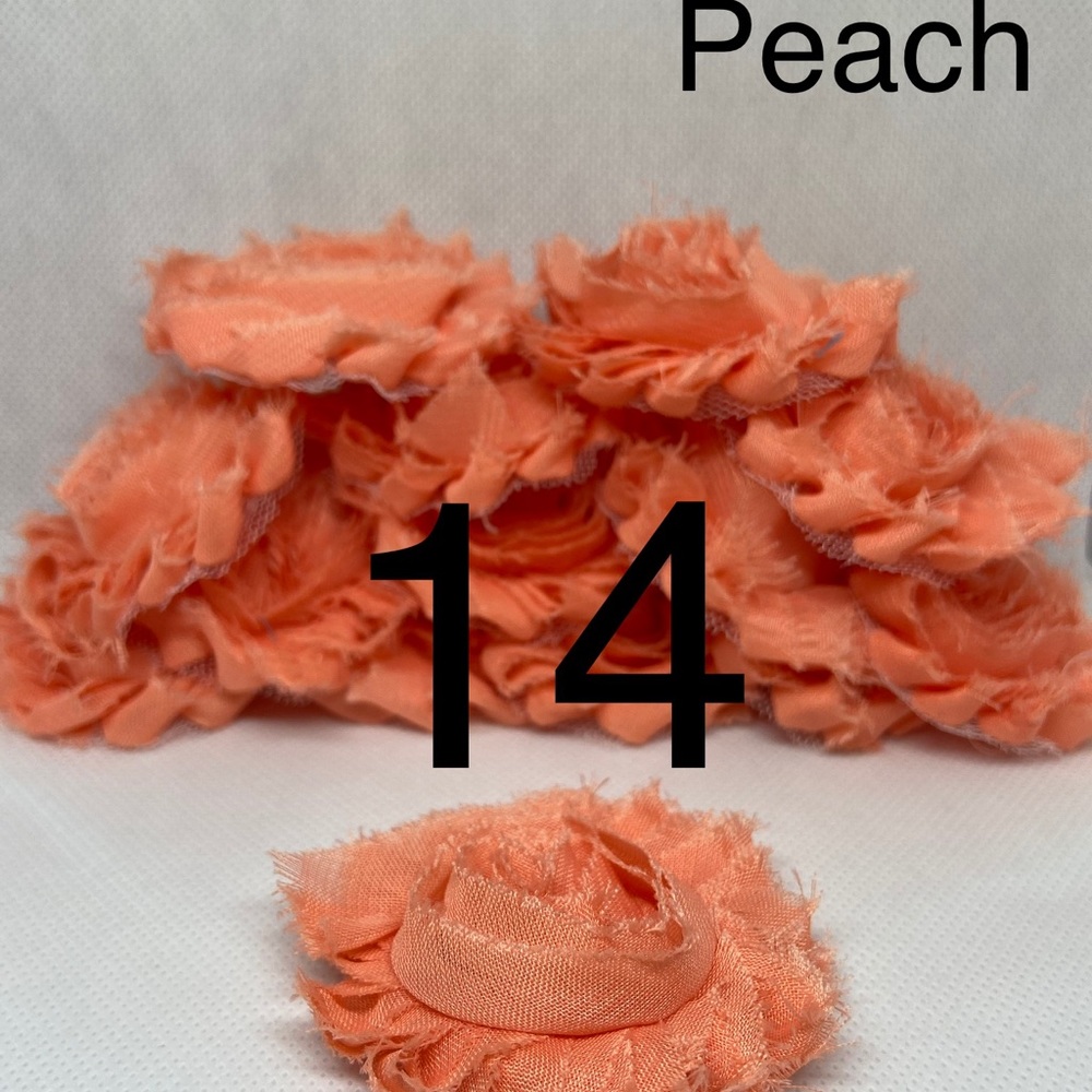 Peach shabby flowers headband DIY lot NEW